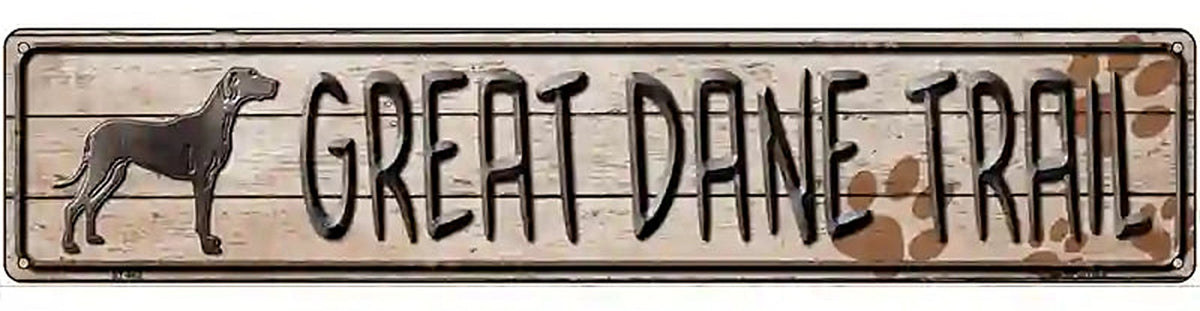Great Dane Trail Novelty Metal Street Sign
