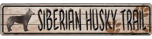 Siberian Husky Trail Novelty Metal Street Sign