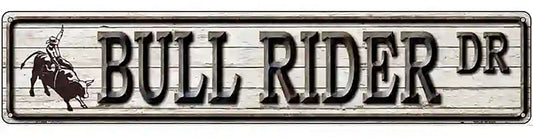 Bull Rider Dr Novelty Metal Street Sign