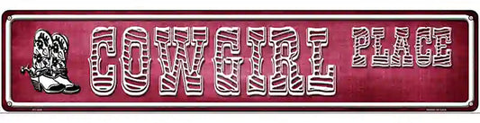 Cowgirl Place Novelty Metal Street Sign