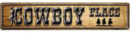 Cowboy Place Novelty Metal Street Sign
