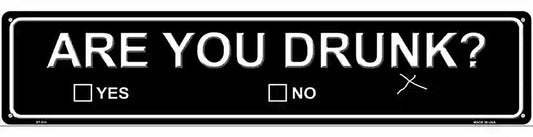 Are You Drunk Novelty Metal Street Sign
