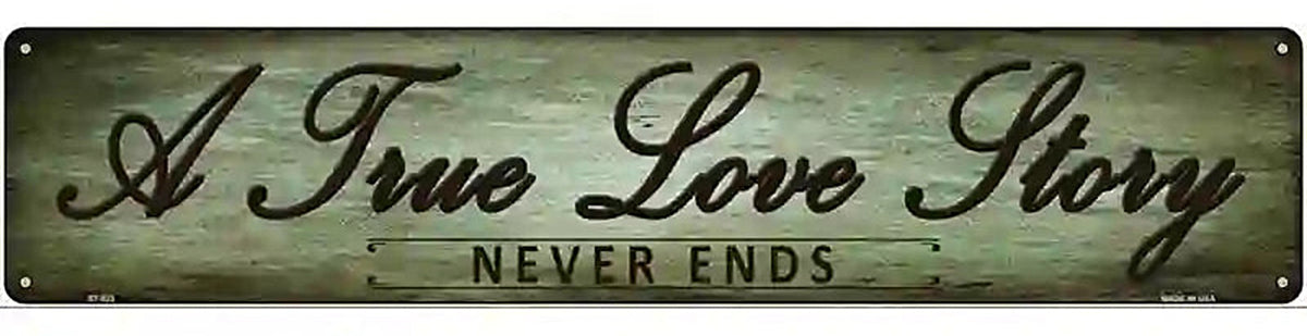 A True Love Story Novelty Metal Street Sign