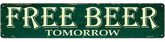 Free Beer Novelty Metal Street Sign