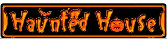 Haunted House Novelty Metal Street Sign