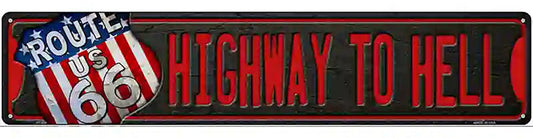 Highway To Hell Route 66 Novelty Metal Street Sign
