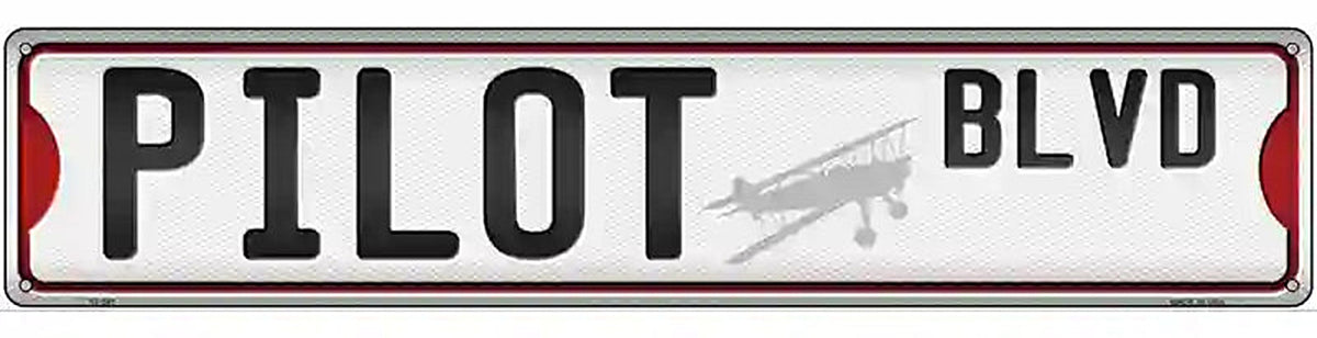 Pilot Blvd Novelty Metal Street Sign
