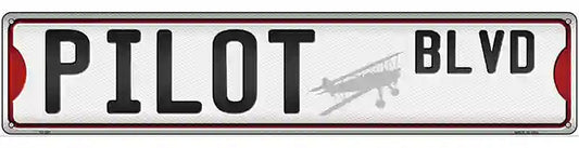Pilot Blvd Novelty Metal Street Sign
