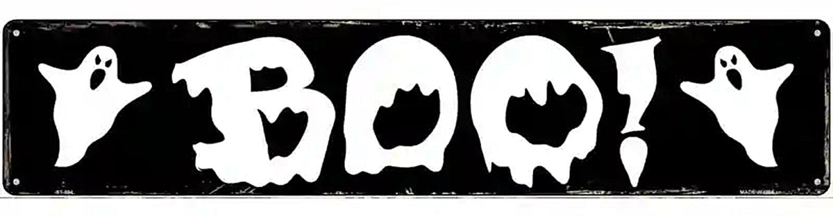 Boo Novelty Metal Street Sign