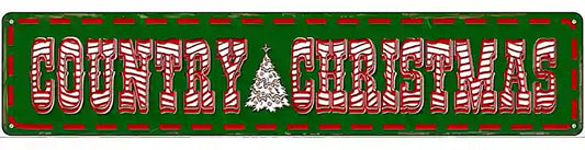 Country Christmas Novelty Metal Street Sign