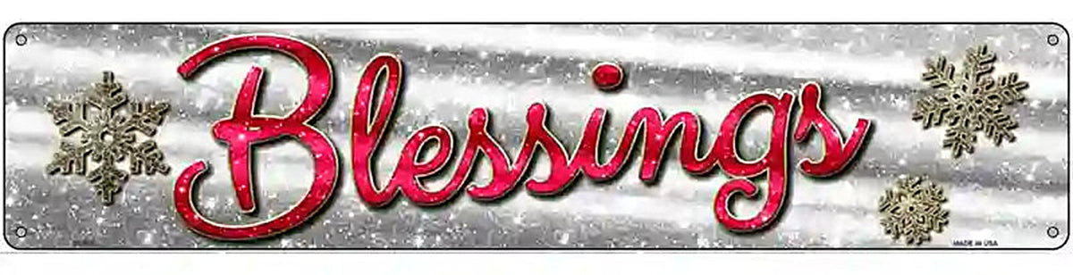 Blessings With Snowflakes Novelty Street Sign