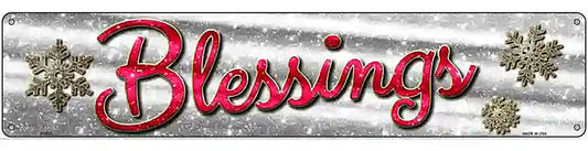 Blessings With Snowflakes Novelty Street Sign