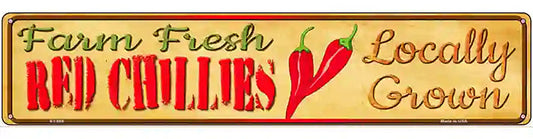 Farm Fresh Red Chillis Novelty Metal Street Sign