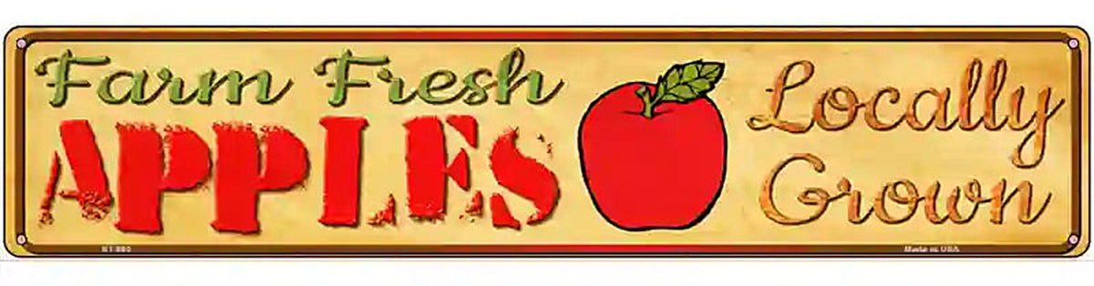 Farm Fresh Apples Novelty Metal Street Sign