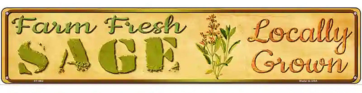 Farm Fresh Sage Novelty Metal Street Sign