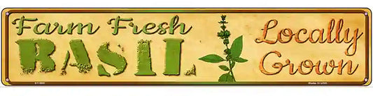 Farm Fresh Basil Novelty Metal Street Sign