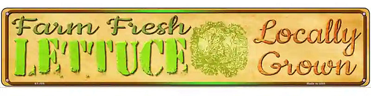 Farm Fresh Lettuce Novelty Metal Street Sign