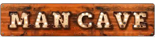 Man Cave Bulb Lettering Novelty Metal Street Sign