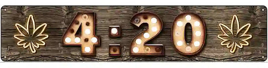 420 Bulb Lettering Novelty Metal Street Sign