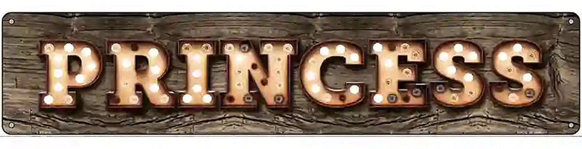 Princess Bulb Lettering Novelty Metal Street Sign