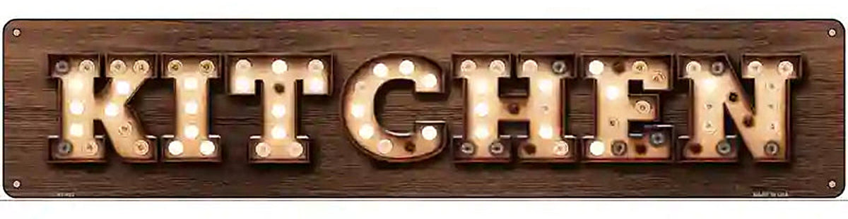 Kitchen Bulb Lettering Novelty Metal Street Sign