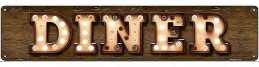 Diner Bulb Lettering Novelty Metal Street Sign