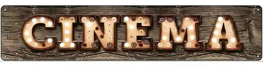 Cinema Bulb Lettering Novelty Metal Street Sign