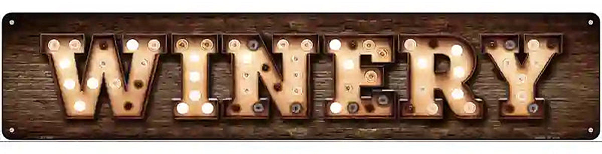 Winery Bulb Lettering Novelty Metal Street Sign