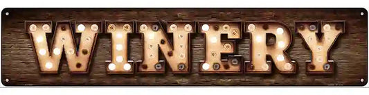 Winery Bulb Lettering Novelty Metal Street Sign