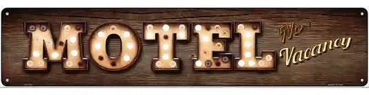 Motel No Vacancy Bulb Lettering Novelty Metal Street Sign