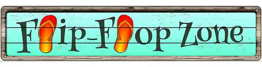 Orange Flip Flop Zone Novelty Metal Street Sign
