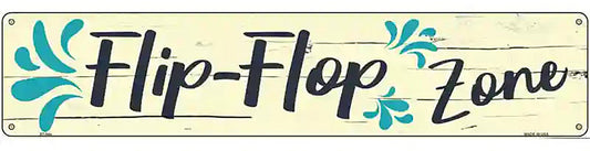Blue Flip Flop Zone Novelty Metal Street Sign
