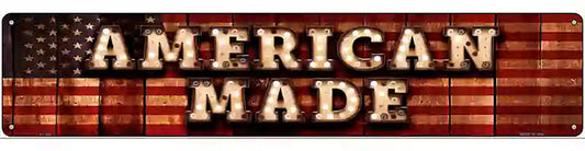 American Made Bulb Lettering American Flag Novelty Metal Street Sign