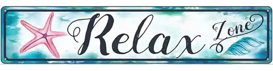 Relax Zone Novelty Metal Street Sign