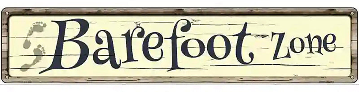 Barefoot Zone Novelty Metal Street Sign