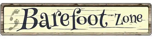 Barefoot Zone Novelty Metal Street Sign