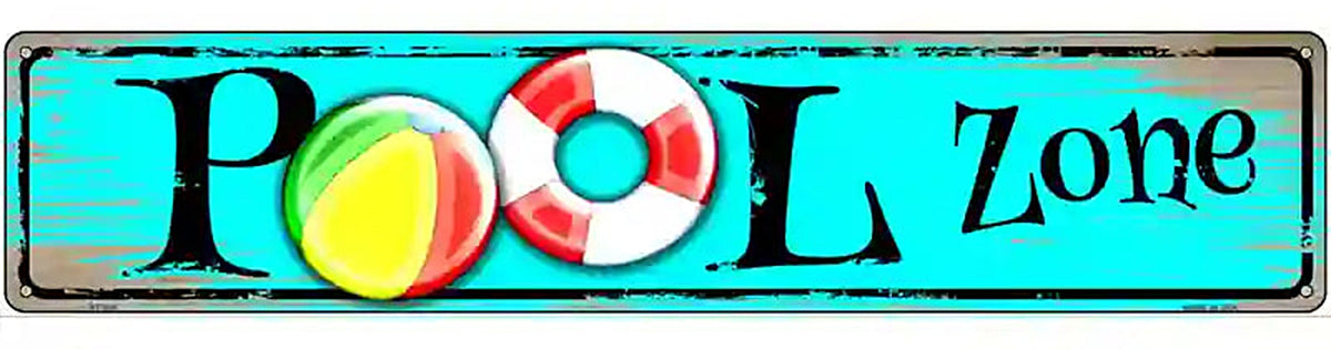 Pool Zone Novelty Metal Street Sign