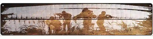 Soldiers Wood Silhouette Novelty Metal Street Sign