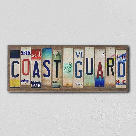 Coast Guard License Plate Tag Strip Novelty Wood Sign