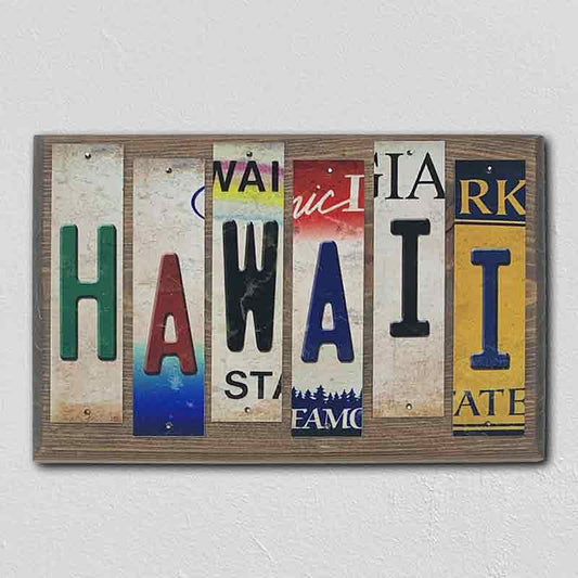 Hawaii License Plate Tag Strip Novelty Wood Sign