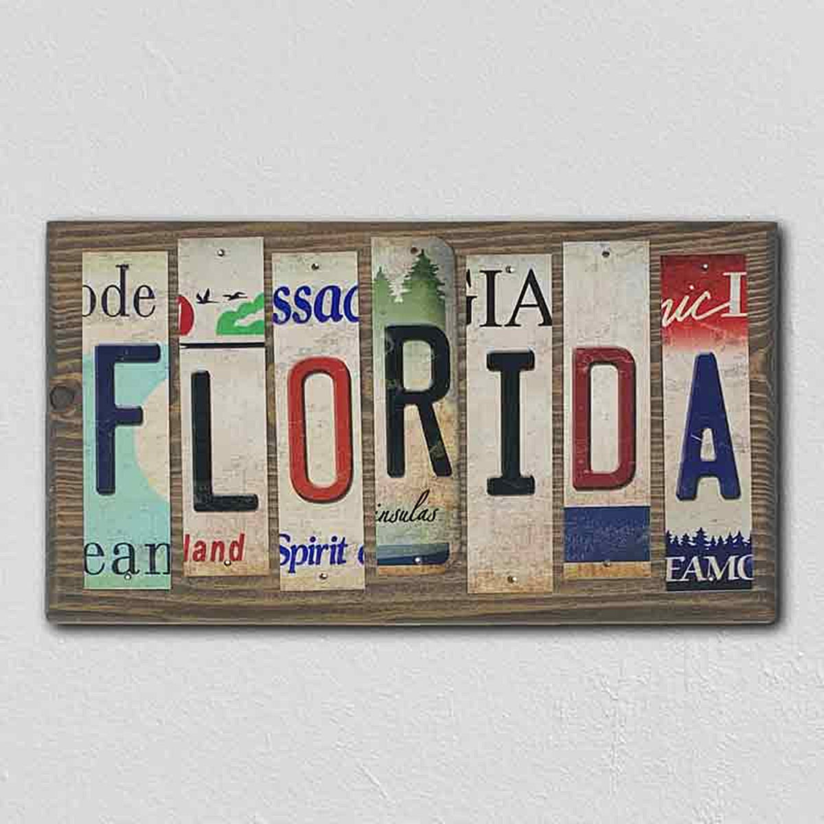 Florida License Plate Tag Strip Novelty Wood Sign