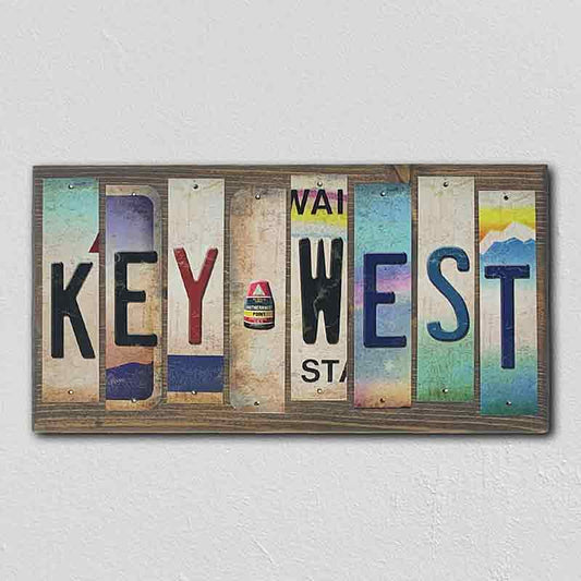 Key West License Plate Tag Strip Novelty Wood Sign