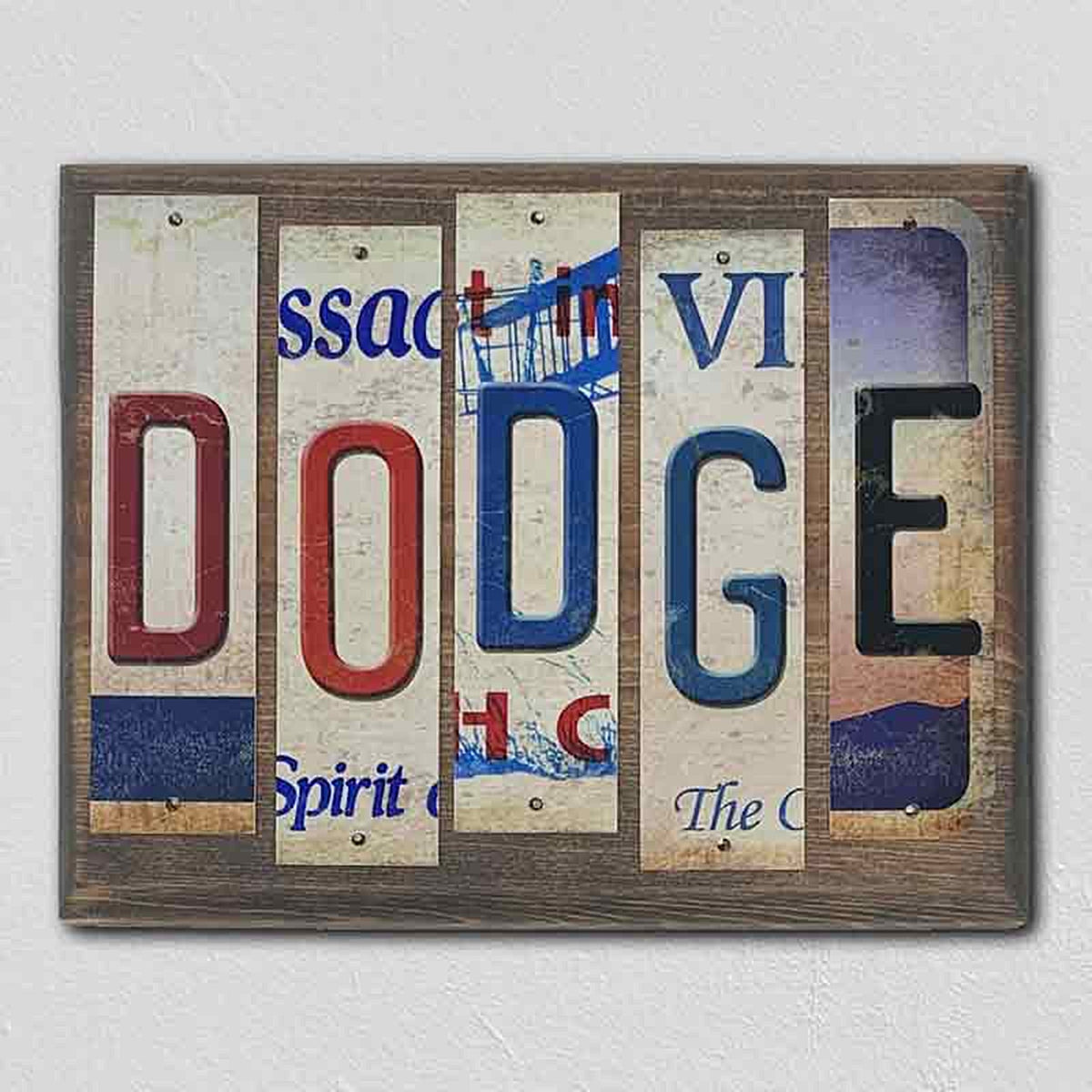 Dodge License Plate Tag Strip Novelty Wood Sign