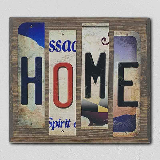 Home License Plate Tag Strips Novelty Wood Sign