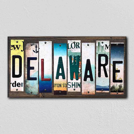 Delaware License Plate Tag Strips Novelty Wood Signs