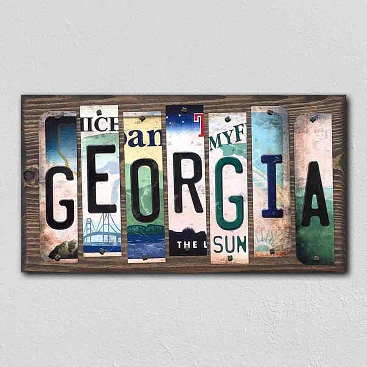 Georgia License Plate Tag Strips Novelty Wood Signs