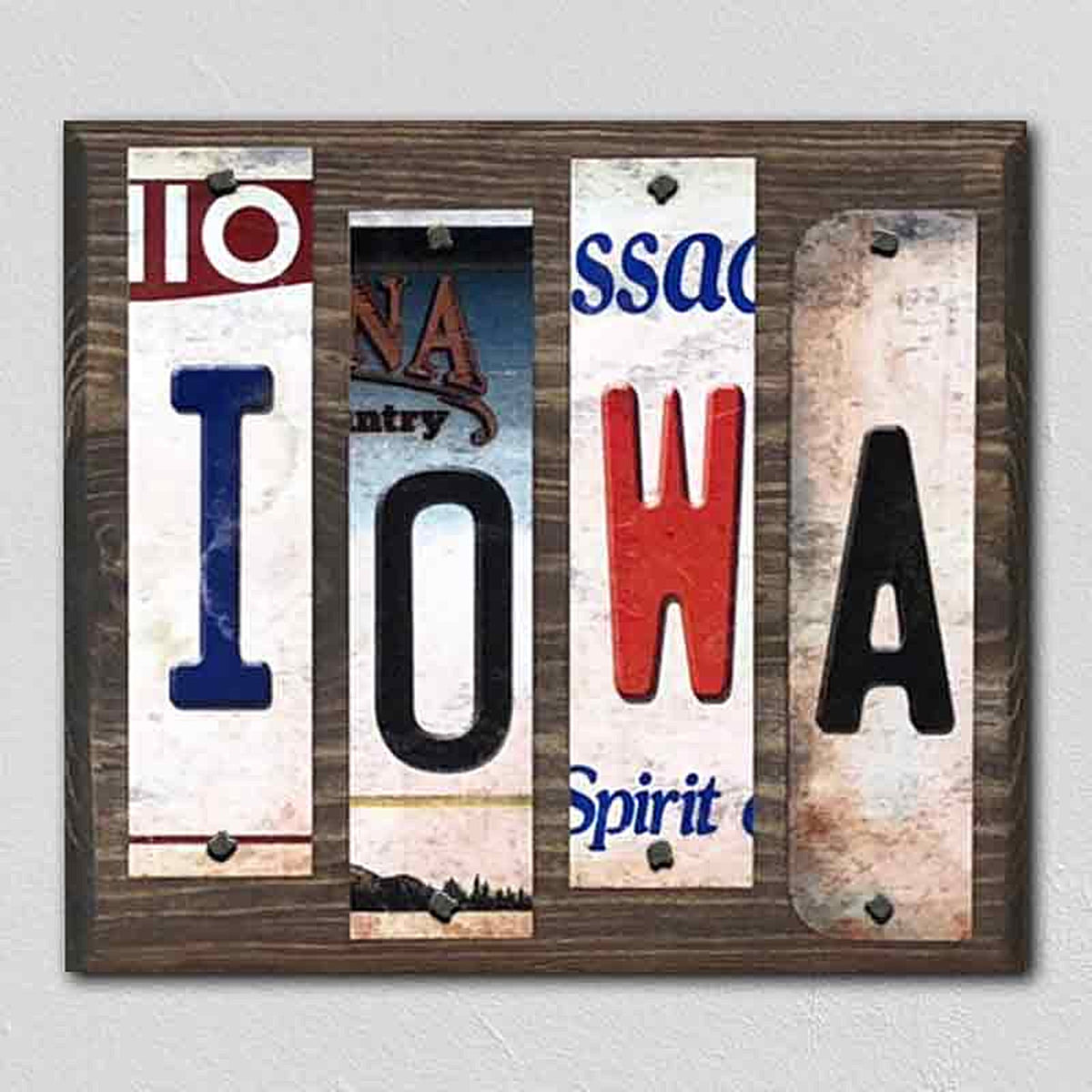 Iowa License Plate Tag Strips Novelty Wood Signs