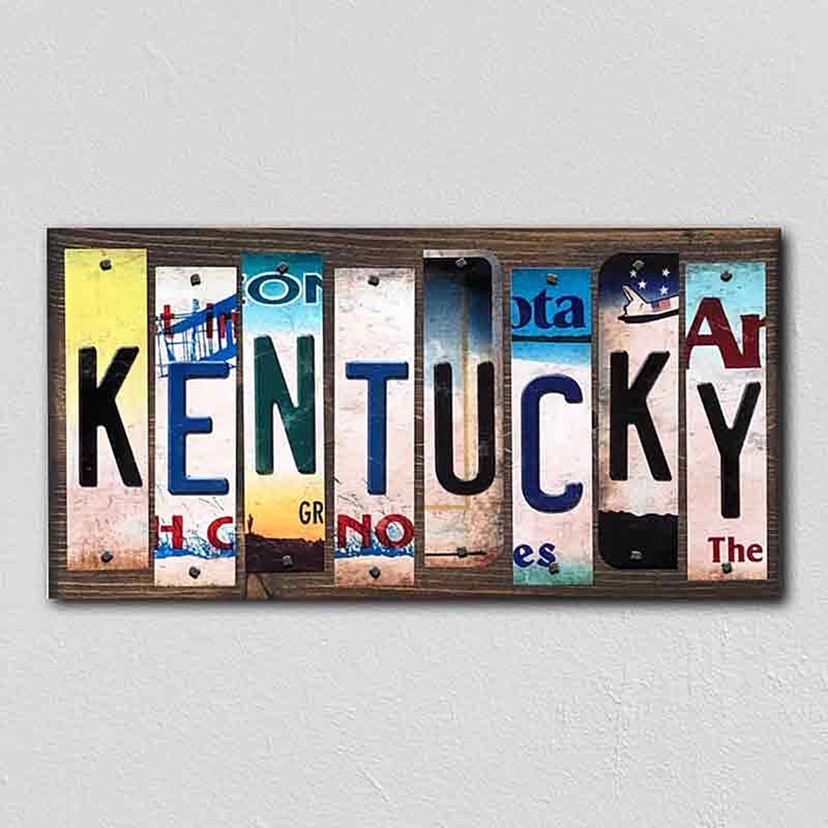 Kentucky License Plate Tag Strips Novelty Wood Signs