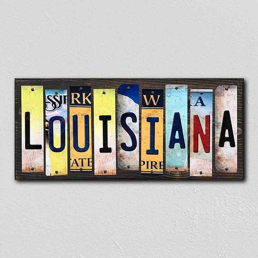 Louisiana License Plate Tag Strips Novelty Wood Signs