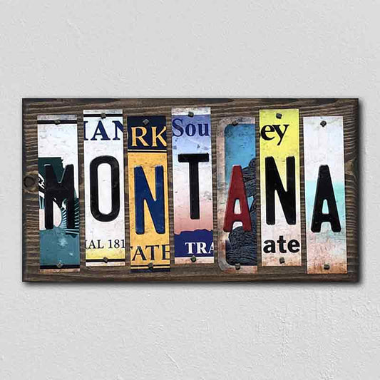 Montana License Plate Tag Strips Novelty Wood Signs